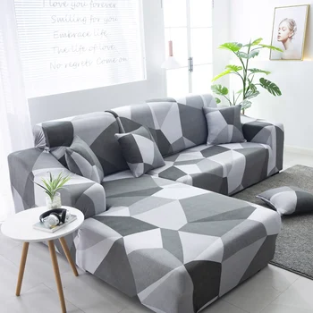 Dīvāna pārsegs frekvencēs dīvāns vāks dzīvojamā istaba L formas dīvāns elasticgeometric iespiesti (nepieciešams iegādāties 2 gabalus kopā)