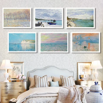 Slavenā Klods Monē Audekls Gleznošanai plakātu un izdrukas Modes Mūsdienīga Sienas māksla bildes Dzīvojamā istaba guļamistaba dinning room kafejnīca