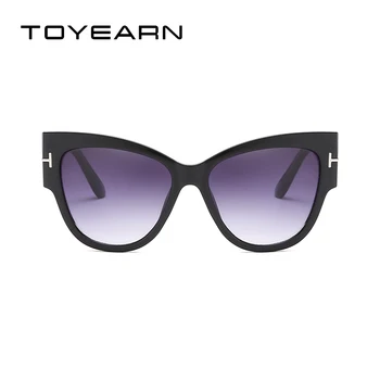 TOYEARN Modes Sexy Dāmas Cat Eye Saulesbrilles Sieviešu Vintage Zīmolu Big T Rāmis Toms Slīpums Saules Brilles Sieviešu Oculos UV400