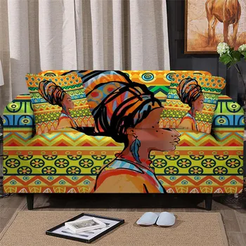 Āfrikas Series 3D Digitālā Druka Elastīgs Universālā Sofa Cover universālu neslīdošu Dīvāna Spilvena Vāka Putekļu Pierādījums Sofa Cover