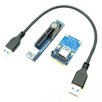 PCI-E Stāvvadu Mini PCIE uz PCIE X4 Paplašinājuma Portu Adapteri Stāvvadu Kartes DATORU Grafisko Karšu Pieslēgvieta 30cm USB Kabeli PCIE Extender Stāvvada