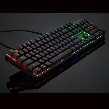 Sākotnējā Motospeed CK104 Vadu RGB Mechanical Gaming Keyboard krievu angļu Sarkanā, Zilā Pārslēgt Tastatūras Spēļu Dators