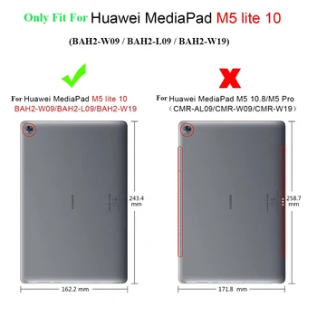 360 Rotējoša Gadījumā Huawei Mediapad M5 Lite 10 BAH2 W19 L09 W09 10.1 Planšetdatoru Stāvēt Vāks Huawei M5 lite Gadījumā 10 + filma