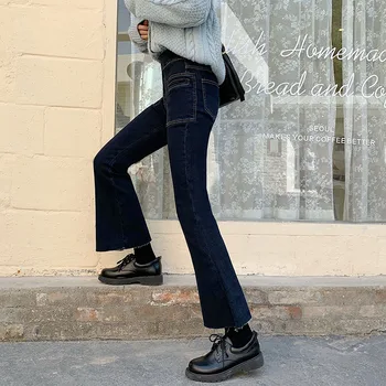 ZHISILAO Jaunu Augsto Vidukli Izlīdzināšanu Izdilis Džinsi, Sieviešu Vintage Elegantā Džinsa Bikses Pavasarī Ir 2021. Draugs Streetwear Džinsi Šiks