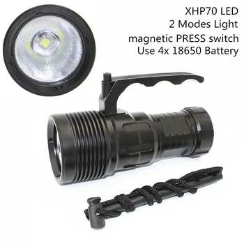 4000LM XHP70 LED Niršanas Lukturīti Super Spilgtumu Gaismas Zemūdens Ūdensnecaurlaidīgs Alumīnija Lukturis Izmantot 4gab 18650 Li-ion Akumulators