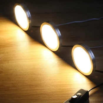 1/3/6pcs LED ministru kabineta gaismas 2W ar 12V strāvas adapteri, iekštelpu apgaismojums zem virtuves ministru kabineta Mājas skapis, Vitrīna lampas dekors
