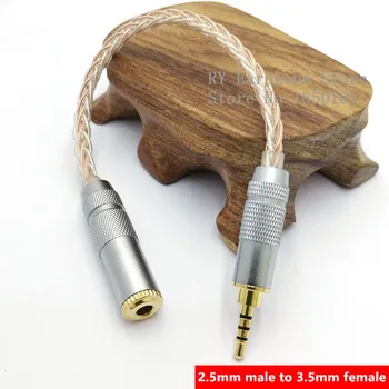 8 Kodolu Sudraba Audio Vads 2.5 Sieviešu 4.4 Vīriešu Vads 2,5 mm/4.4 mm Līdz 3,5 mm Hand-made Līdzsvarotu Adpter augstas precizitātes MP3 Mūzikas Atskaņotājs