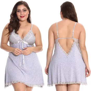 Sievietēm miega kleita Mežģīņu Plus Lieluma Tauriņi V-veida Kakla Backless Sexy Apakšveļa Sleepwear Sieviešu Nightgowns sexy naktsveļu gecelik