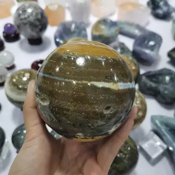 50-70cm Dabas Okeāna Jašma Kristāla bumbu akmens Sfēras, lai mājās apdare fengshui