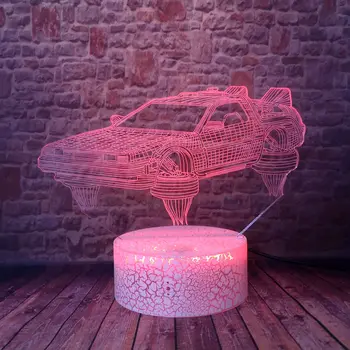Levitation transportlīdzekļa Modelis juguetes 3D Ilūziju, LED Bērni Nightlight Krāsains mainīga Gaisma, Zibspuldze, novietojiet automašīnu rīcības & rotaļlietu skaitļi