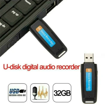 Balss Ierakstītājs, U-Disk Digital o Balss ieraksts ar Pildspalvu, Lādētāju, USB Zibatmiņas Diskā līdz 32 gb Mini SD TF Augstas Kvalitātes