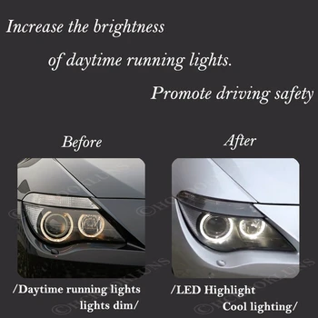 LED Angel eye spuldzes Halo Gredzeni LED Gaismas Lukturu 90W BMW 5 6 7 X5 X3 Sērijas E63 E64 650i 645Ci M6 E 66 60 39 83 65 87 53 61