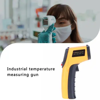 Dzeltena Rūpniecības temperatūras mērīšanas ieroci Rokas infrasarkano staru termometrs bezkontakta lāzera skaitīšanas termometrs