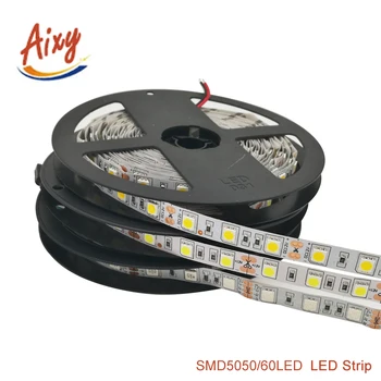 LED Lentes 5050 DC12V 60LEDs/m 5m/daudz Elastīgs LED Gaismas lentes RGB SMD5050 Lentes Neona lentes lampas Spilgti Iekštelpu āra rotā