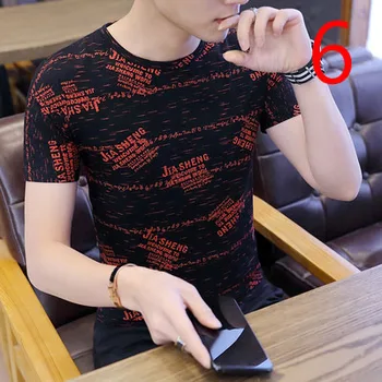 Vīriešu īsām piedurknēm t-krekls 2019 vasaras tendence korejiešu versiju, atloks, kokvilnas ostas vējš