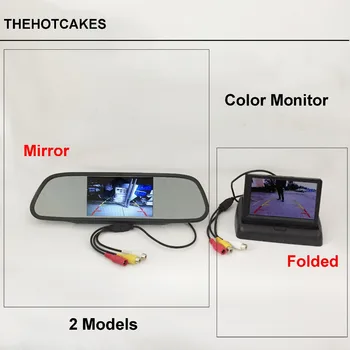 Thehotcakes Automašīnu Atpakaļskata Spogulis Monitors / Salocīts Ekrāna Displejs / LCD NTSC PAL Krāsu TELEVĪZIJAS Drošības Sistēmu Reverse Atpakaļskata Kamera