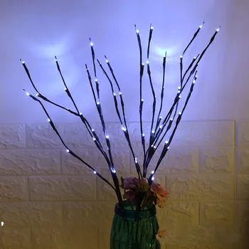 20 Spuldzes LED Vītolu Filiāles Gaismas Lampa Dabas Garš Vāze Apdares Vītola Zariņu, Apgaismota Filiāli, Ziemassvētku, Kāzu Dekoratīvie Gaismas