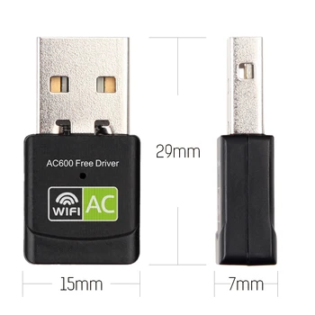600Mbps Dual-band wi-fi Adapteris Ar Bezmaksas Draiveri USB Antena 2.4/5 GHz USB Wifi Adapteri, Bezvadu Tīkla Kartes Adaptador Wifi