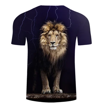 Lauva 3D Dzīvnieku tshirts Vīriešu t krekls Gadījuma t-krekls Smieklīgi Tee Vasaras Tops ar Īsām Piedurknēm Camiseta Streatwear 2018 DropShip ZOOTOPBEAR