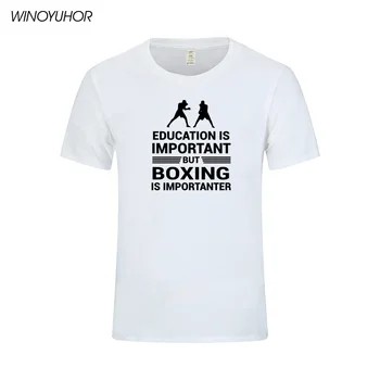 Izglītība Ir Svarīga, Bet Boxinger Ir Importanter Jautra Dāvana Vīriešu T-krekls Modes Īsām Piedurknēm O Kakla Gadījuma T Krekls