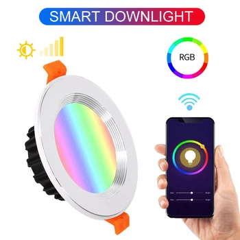 WiFi Remote Balss Vadība LED Smart Downlight RGB Padziļinājumā Griestu Gaismas Gudras Lietas Smart Apgaismojums Darbam ar Alexa, Google Home