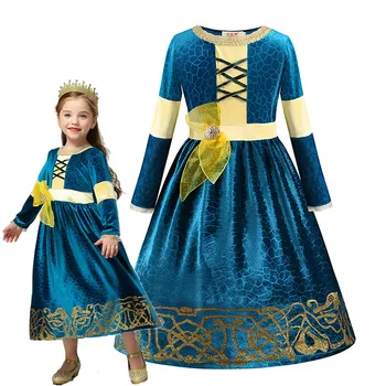 Drosmīgs Princese Saģērbt Kleita Meitene 2-10T Cosplay Kleita Bērniem Halloween Apģērbu Ziemassvētku Puse Zaļā Kostīmi Prom Bumbu Kleita
