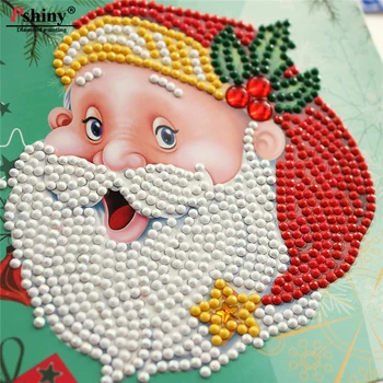 5d DIY Dimanta Mākslas Glezniecības Ziemassvētku Kartītes Apsveikuma kartiņu Īpašas Formas Dimanta Izšuvumi Pastkarte 