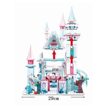 Sniega World Series Burvju Ledus Pils Komplekts Meitenēm, Celtniecības Bloki DIY Modelis Ķieģeļu Rotaļlietas Meitene Draugs Ziemassvētku Dāvanas