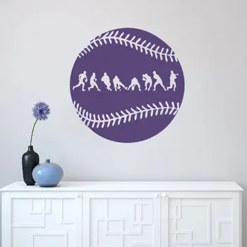 Beisbola Bumbu Beisbola Spēlētājs Sienas Mākslas Beisbola Sporta Uzlīme Mājas Dzīvojamā Telpu Dekorēšana Noņemams A002400