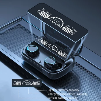 LIGE Bluetooth Bezvadu Austiņu 9D Stereo Sporta Bluetooth 5.0 Austiņas HD LED Displejs Ūdensizturīgs Earbuds Austiņas ar Mic