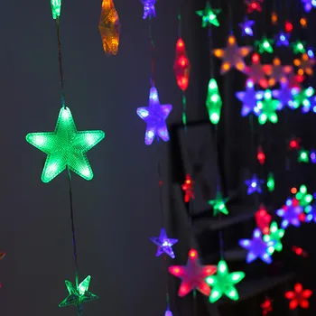 Thrisdar 3.5 M 252Led Pilna Star Logu Aizkaru LED String Pasaku Gaismas 8 Režīmā Kāzu Ziemassvētku Mirdzums Star Logu Lāsteku Vainags
