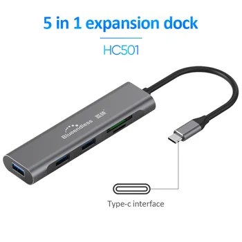 5 In 1 / 7 / 1 /9 1 C Tipa dokstacija, USB C Klēpjdatora dokstacija, USB 3.0, HDMI RJ45 Gigabit PD LAN-MacBook Samsung