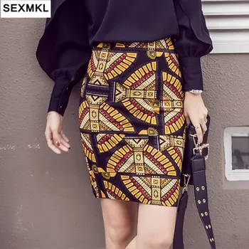SEXMKL Sieviešu Vasaras Mini Svārki 2020. Gadam, Modes Gadījuma Augsta Vidukļa Iespiesti Zīmuli Svārki Biroja Dāma Vintage Midi Svārki Plus Lieluma