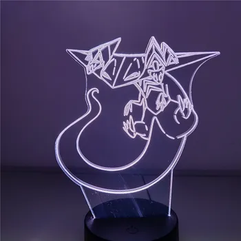 Pokemon Lampas Dragapult Anime Attēls LED Lampas Kabatas Briesmonis 3D Statuetes Spēles Rotaļlietas Bērniem, Bērnu Dāvanas Lelle Lampas Modelis Kolekcija