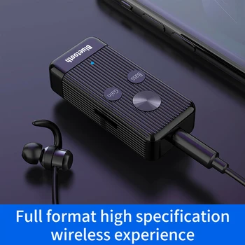 Bluetooth 5.0 Raidītājs Uztvērējs Bezvadu Mūzikas Audio Uztvērējs, 3,5 mm Ligzda Aux Uztvērējs Adapteris Stereo AUX TF Kartes MP3 Atskaņotāju