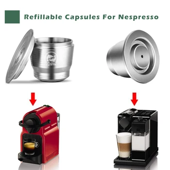 Pārtikas Kvalitātes Nerūsējošā Tērauda Atkārtoti Kapsulu Kafijas Savietojams Nespresso Kafijas Automāts Sākotnējās Līnijas, Ar Dozēšanas Gredzens