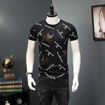 Vislabākā kvalitāte, modes Vīriešu T Krekls, liela izmēra M LĪDZ 5XL Vīriešu T-Krekls ar Īsām Piedurknēm Gadījuma Kokvilnas t-veida Krekls Vasaras Apģērbu