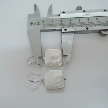 Melnās saldūdens pērļu auskari ar 925 sudraba āķi -- AAA laukumā Pērle,18-20 mm liels baroka pērļu auskaru