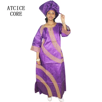 āfrikas kleitas sieviešu modes dizaina jauno āfrikas bazin izšūšana dizaina kleita gara kleita ar šalli divus datorus, vienu A175#