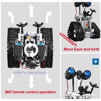 Tālvadības Robotu Elektriskā Celtniecības Bloki Tehnikas Tālvadības pults ar Mehānisko Saprātīga Ķieģeļi Tehnika Robots Rotaļlietas Bērniem Maņu Rotaļlietas