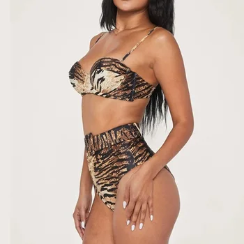Colysmo Leopard Bikini 2020. Gadam Seksīgi Peldkostīmi Sieviešu Drukāt Push-Up Polsterētām Krūšturis Peldkostīmu, Pludmales Bikini Komplekts Vasaras Peldmēteļi, Brazīlijas