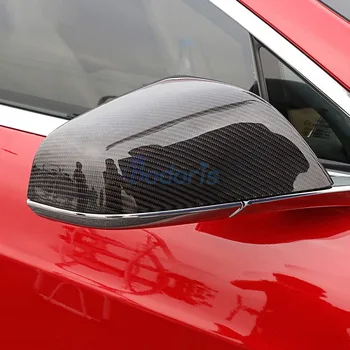 Oglekļa Šķiedras Krāsu Sānu Spoguļa Vāks Durvis Atpakaļskata Pārklājums Panelis-2019 Auto-stils Par Tesla Model S Piederumi