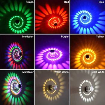 LED Sienas Apgaismojuma RGB Spirāli Caurumu Efektu, Sienas Lampas Ar Tālvadības pulti Wandlamp Partiju Bārs Vestibilā KTV Mājas Dekoru Eju Koridorā