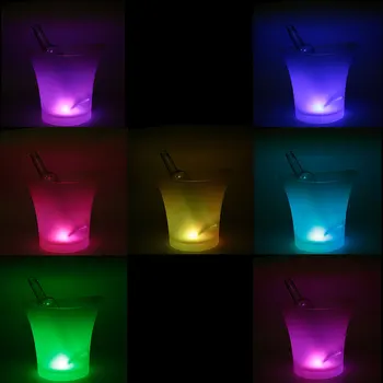 Vīna Kausu, 5L 7 Krāsas, LED RGB Gaismas Maināms Ledus Šampanieti, alkoholiskie Dzērieni, Alus Bārs Puses Rīkus