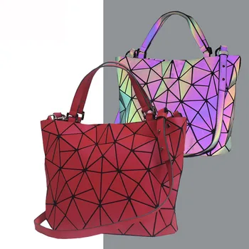 Gaismas bao soma Hologrāfiskā atstarojošs ģeometriskā somas sievietēm 2020. gadam Salokāms Pleca Soma Šķirnes Crossbody Soma sieviešu Rokassomu