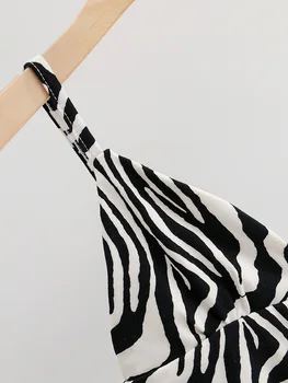 Sieviešu modes v-veida kakla cami top gudrs zebra drukāt topi