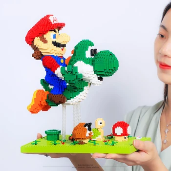 Balody Super Varonis Mario Lidot Yoshi Celtniecības Bloki Goomba Koopa 3D Modelis DIY Mini Dimanta Ķieģeļi Rotaļlieta Bērniem, Zēniem Dāvanas