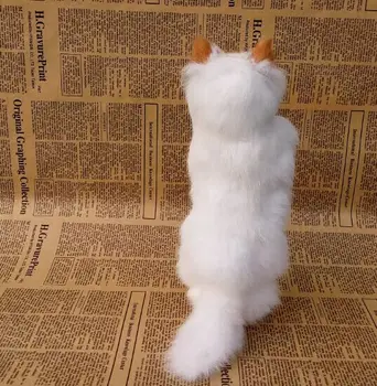 Radošā Bērniem Dāvanas Simulācijas Kaķis, Foto Aksesuārus, Baltais Kaķis Stāv Auto Modeļiem Mājas Apdare Cat Doll Izziņas Rotaļlietas