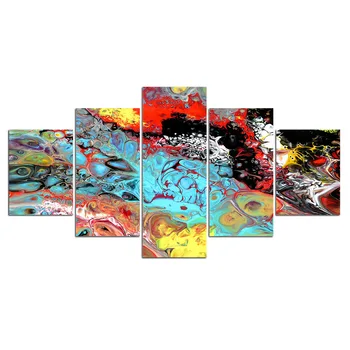 Plakāti Sienas Gleznojums Mākslas Mājas Dekoru Mūsdienu Abstraktu Krāsu 5. Panelis astronomijas HD Drukāt Krāsošana Moduļu Attēlus Audekls
