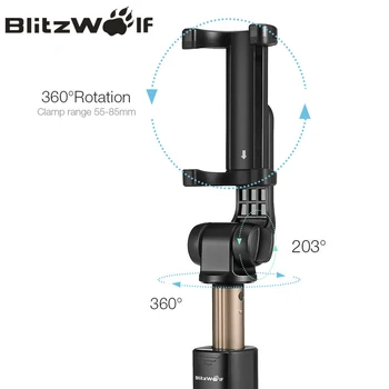 BlitzWolf BW-BS3 3 in 1 Bezvadu bluetooth Selfie Nūju Statīvs Mini Pagarināt Universal Monopod iPhone Samsung Stabils